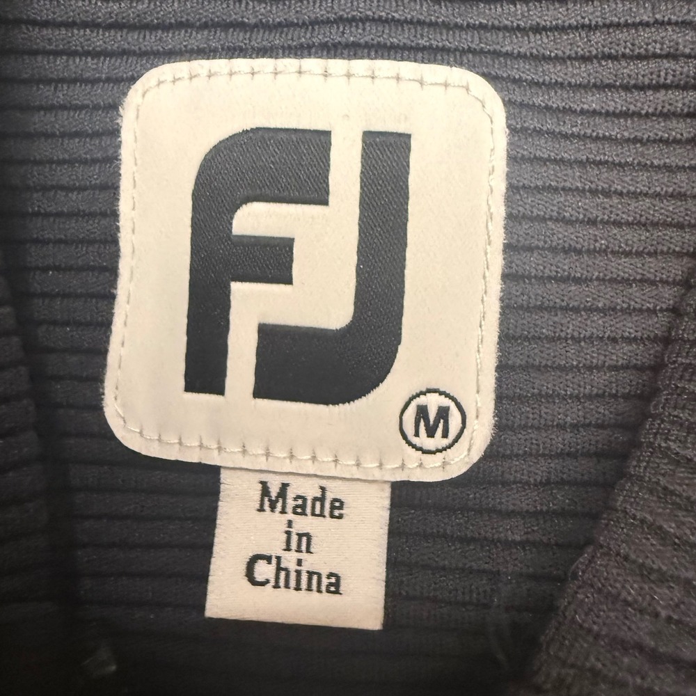 FootJoy Womens Black Ribbed Full Zip Golf Hoodie‎ Jacket Medium FJ 1964 Logo - Picture 3 of 7